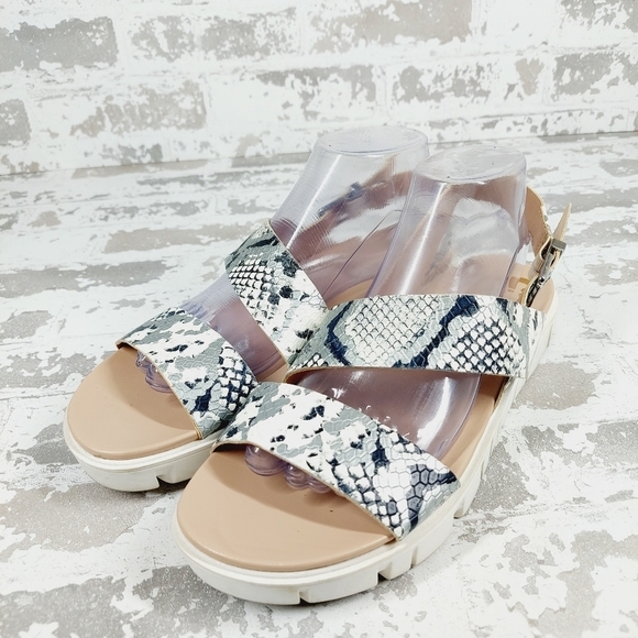 Circus by Sam Edelman Multi Nadine Snakeskin Print Strappy Open Toe Sandals M383 - Picture 3 of 11